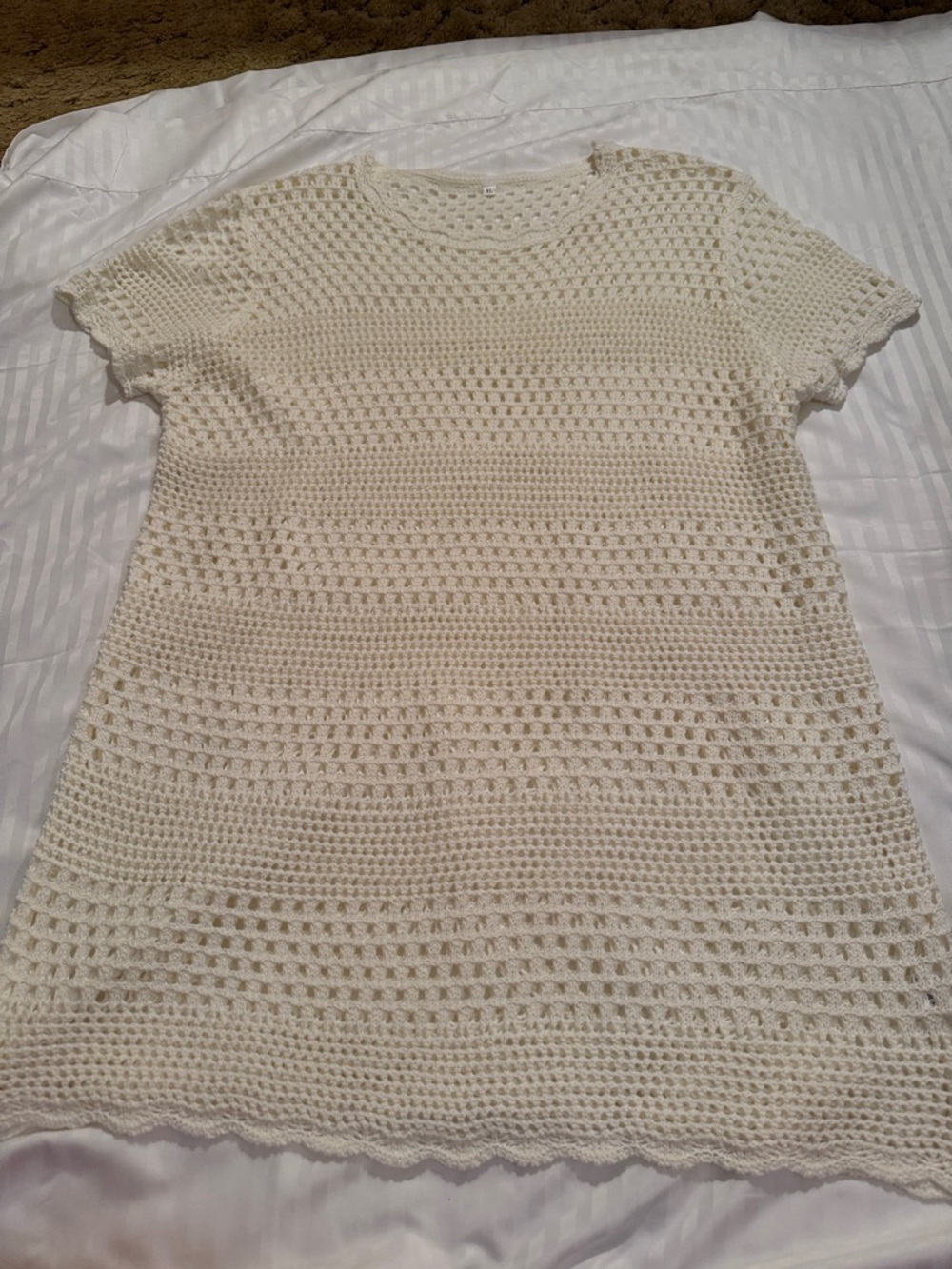 Amazon Women's Cream Crochet Swim Coverup